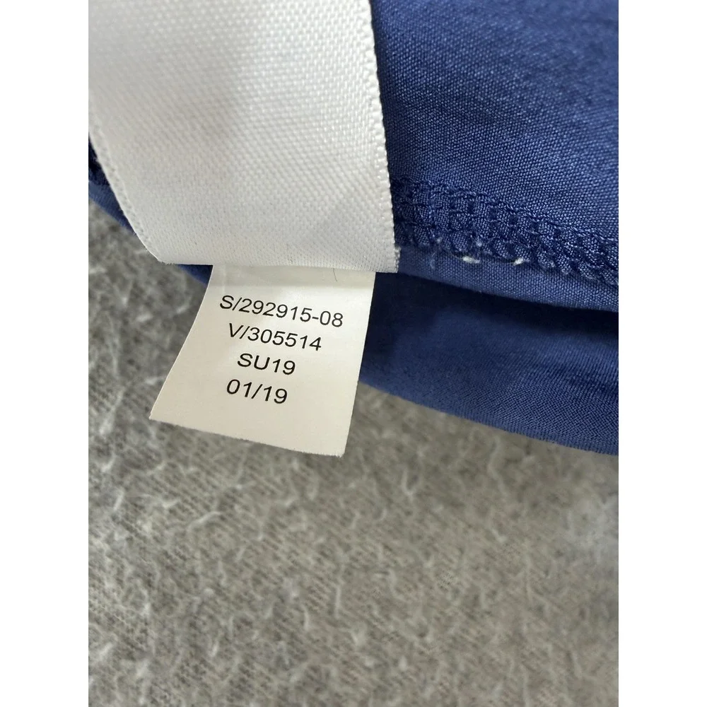 Athleta Ankle Pants Womens 2 Blue Paperbag Waist Belted Pockets Stretch Travel